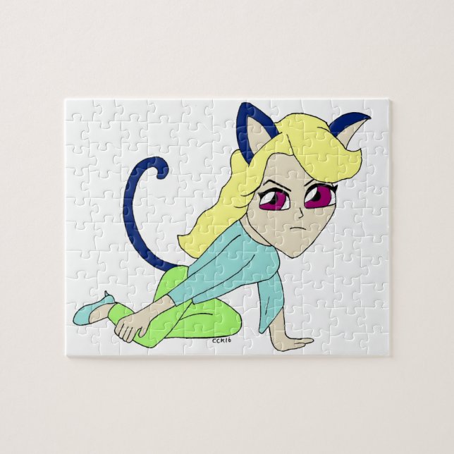 Chibi-Katzenmädchen Puzzle (Horizontal)