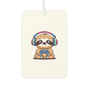 Chibi Kawaii Faultier Gamer � Süßes lustiges Tier  Autolufterfrischer