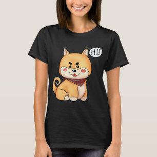 Chibi Kawaii Shiba Inu Dog Say Hi T-Shirt