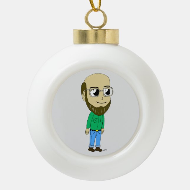 Chibi Keramik Kugel-Ornament (Vorderseite)