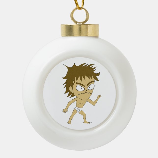 Chibi Keramik Kugel-Ornament (Vorderseite)
