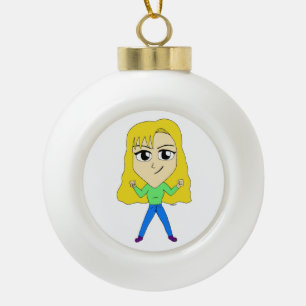 Chibi Keramik Kugel-Ornament