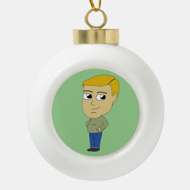 Chibi Keramik Kugel-Ornament (Vorderseite)