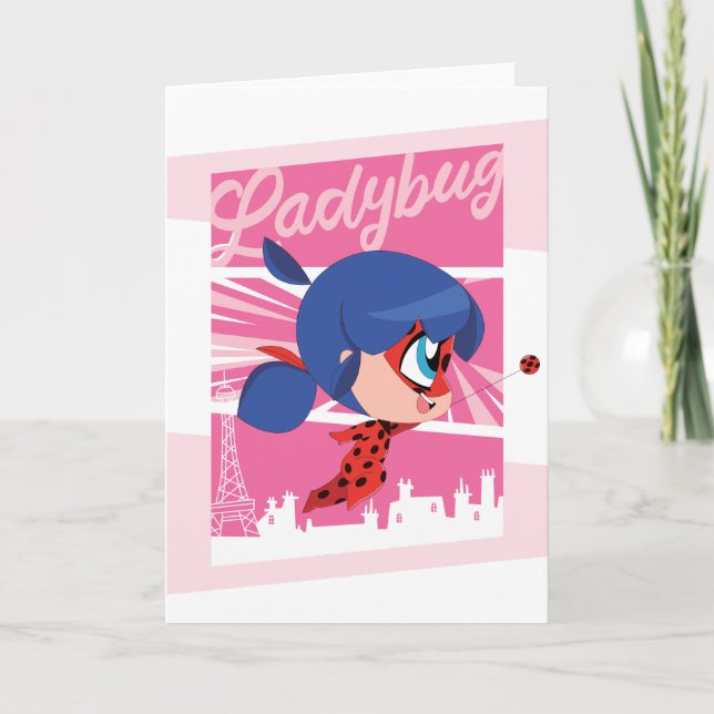 Chibi Ladybug in Paris Karte (Vorderseite)
