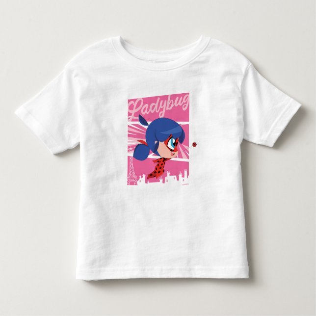 Chibi Ladybug in Paris Kleinkind T-shirt (Vorderseite)