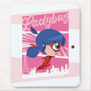 Chibi Ladybug in Paris Mousepad