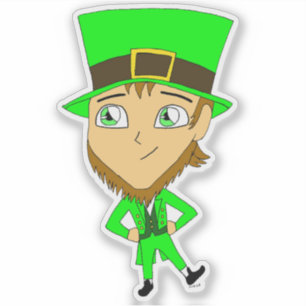 Chibi leprechaun aufkleber