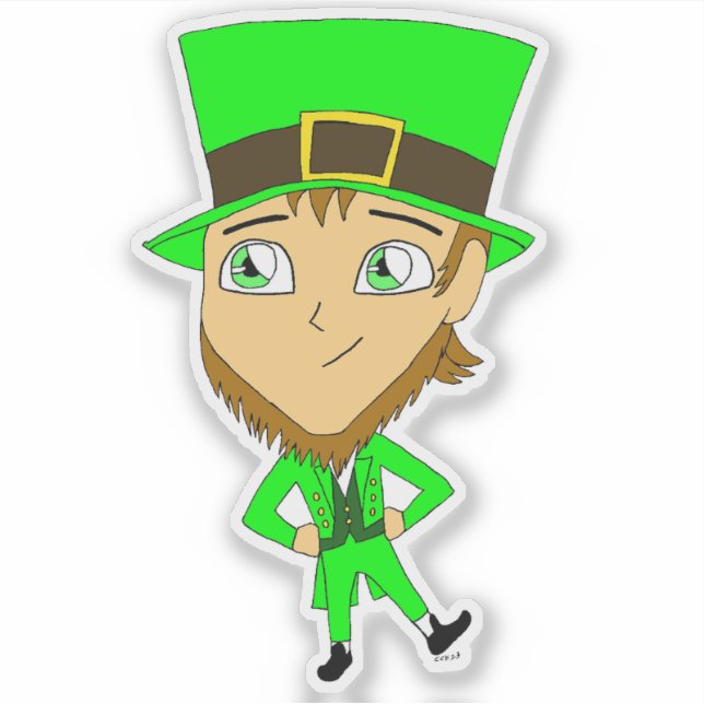 Chibi leprechaun aufkleber (Vorderseite)