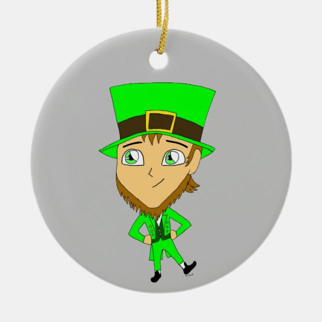 Chibi leprechaun keramik ornament (Vorne)