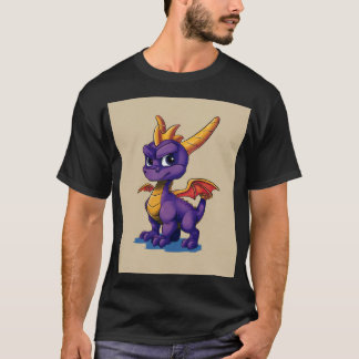 Chibi lila Drachen Abenteurer | Süßes Fantasy-Mask T-Shirt