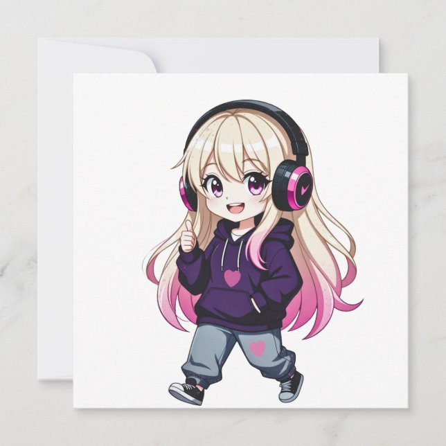 Chibi Lustig Einladung (Vorderseite)