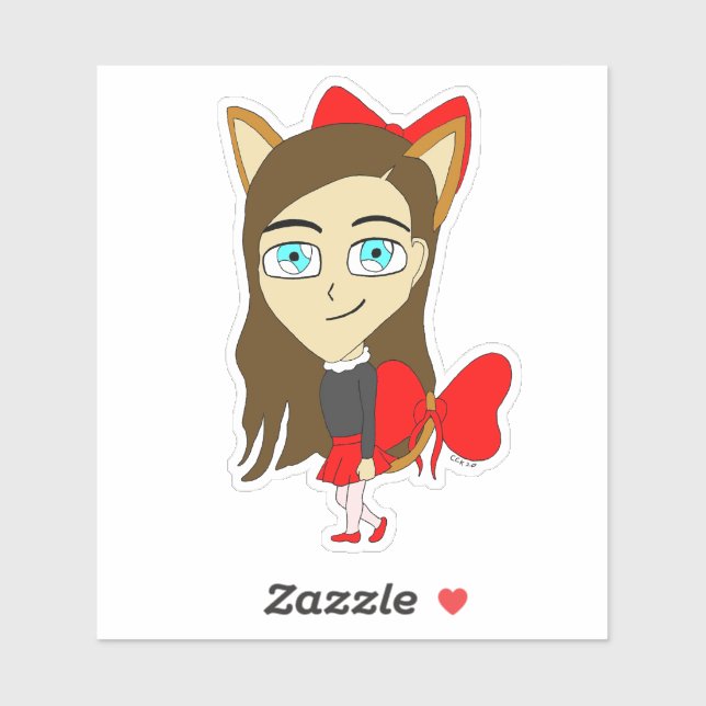 Chibi-Mädchen Aufkleber (Blatt)