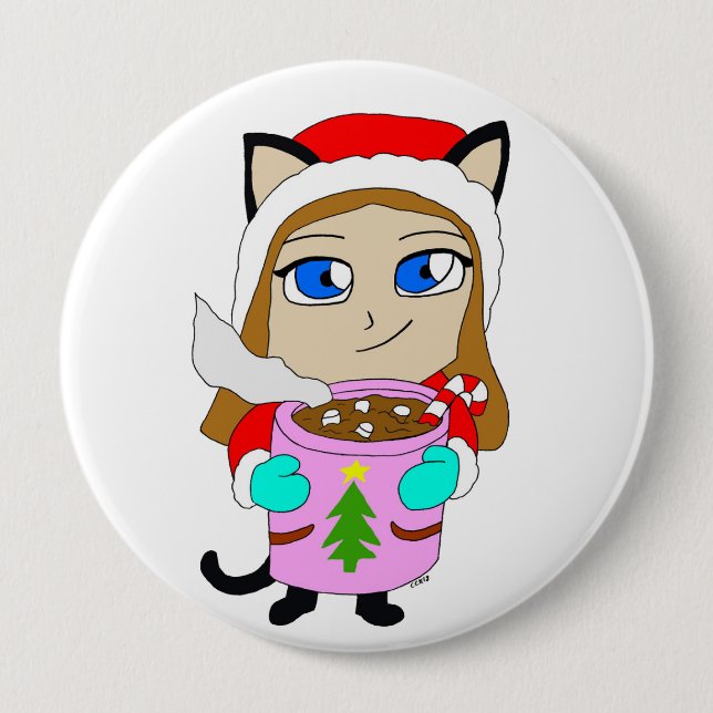 Chibi-Mädchen Button (Vorderseite)
