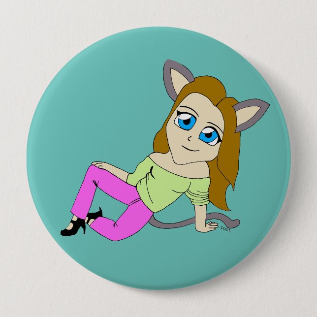 Chibi-Mädchen Button (Vorderseite)