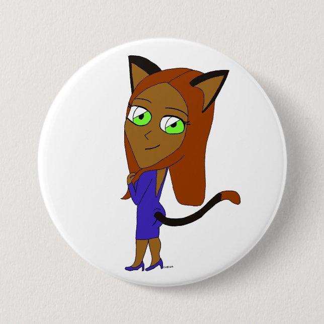 Chibi-Mädchen Button (Vorderseite)