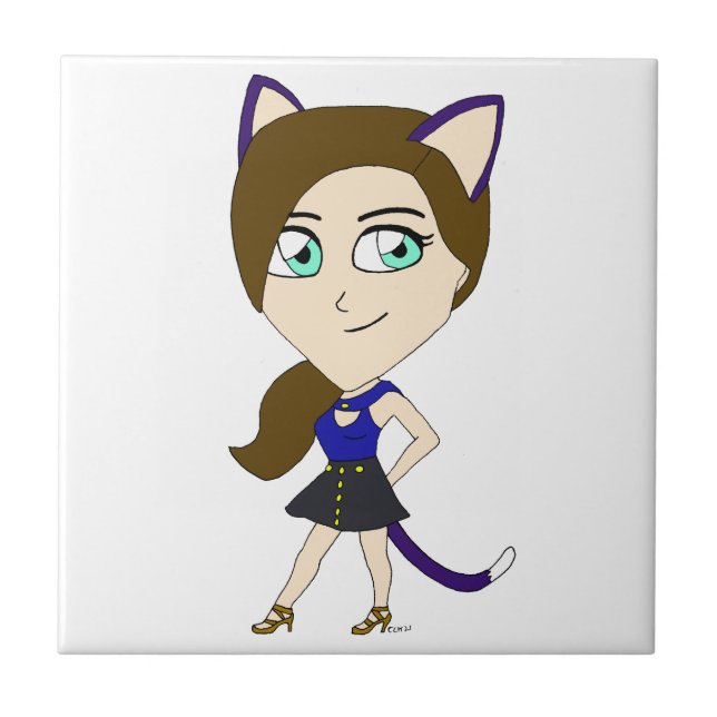 Chibi-Mädchen Fliese (Vorderseite)