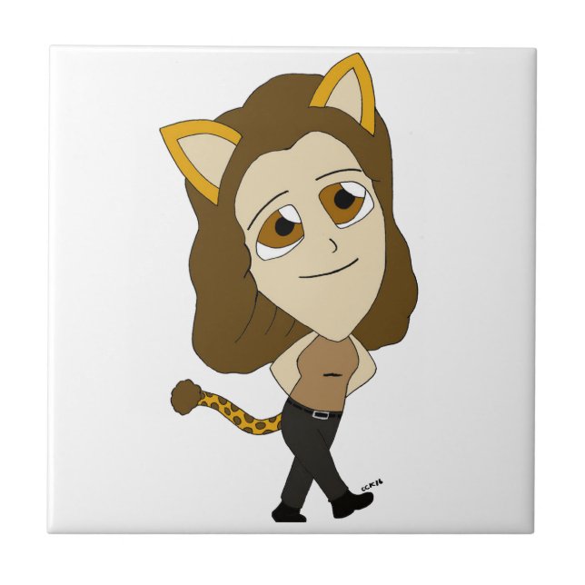 Chibi-Mädchen Fliese (Vorderseite)