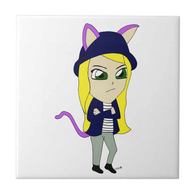 Chibi-Mädchen Fliese (Vorderseite)