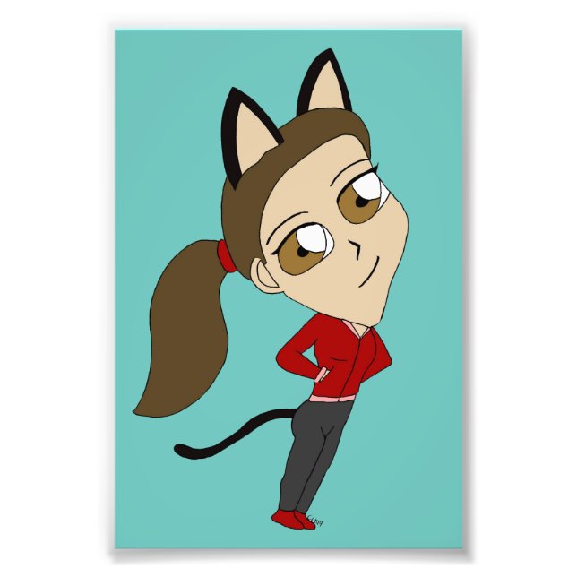 Chibi-Mädchen Fotodruck (Vorne)