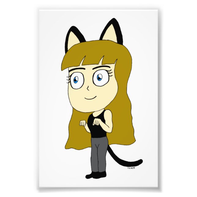 Chibi-Mädchen Fotodruck (Vorne)