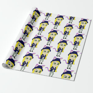 Chibi-Mädchen Geschenkpapier