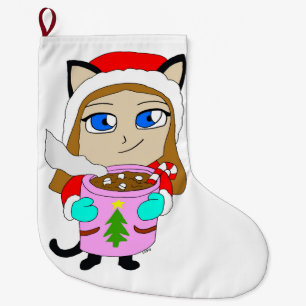 Chibi-Mädchen Großer Weihnachtsstrumpf