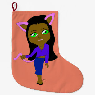 Chibi-Mädchen Großer Weihnachtsstrumpf