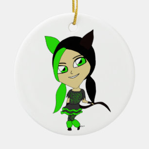 Chibi-Mädchen Keramik Ornament