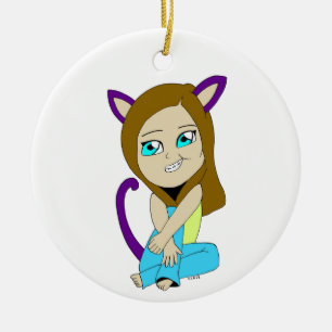 Chibi-Mädchen Keramik Ornament