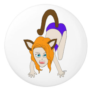 Chibi-Mädchen Keramikknauf