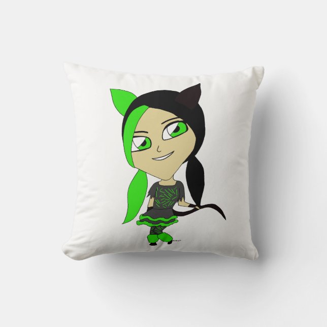 Chibi-Mädchen Kissen (Vorderseite)