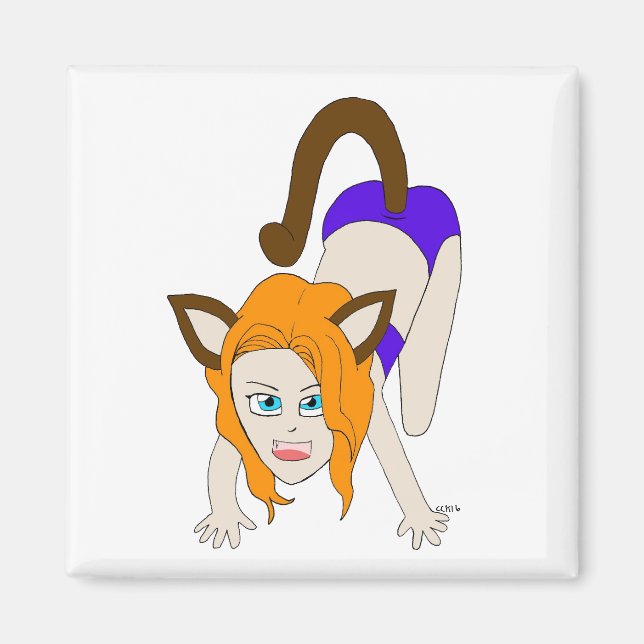 Chibi-Mädchen Magnet (Vorne)