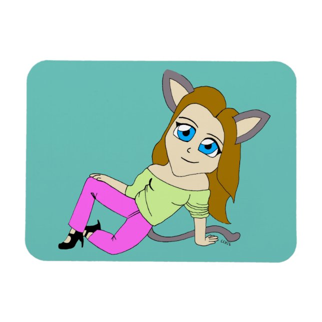 Chibi-Mädchen Magnet (Horizontal)