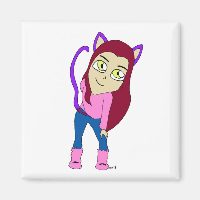 Chibi-Mädchen Magnet (Vorne)
