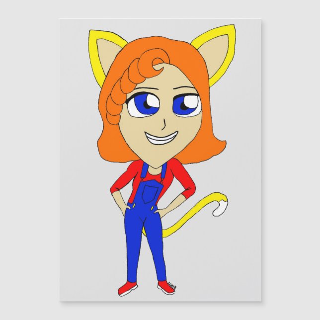 Chibi-Mädchen Magnetkarte (Vorderseite)