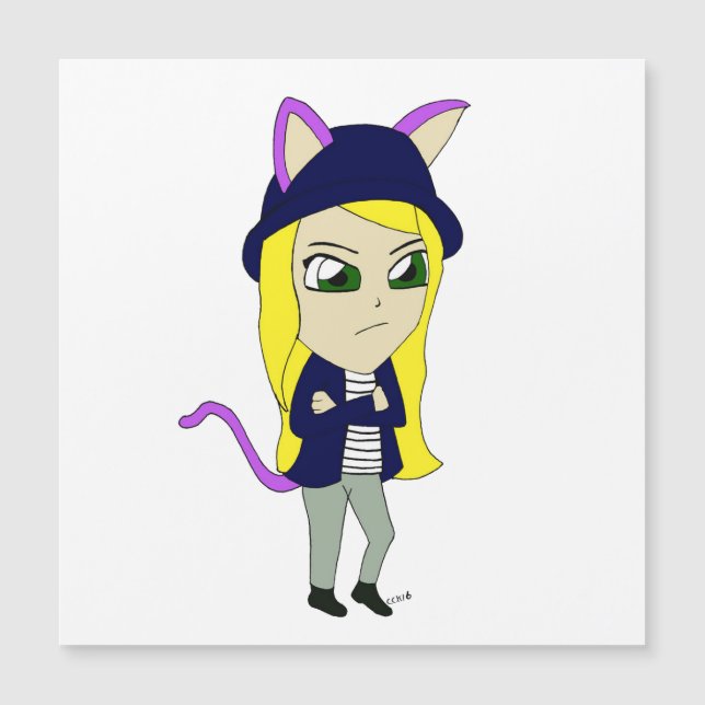 Chibi-Mädchen Magnetkarte (Vorderseite)