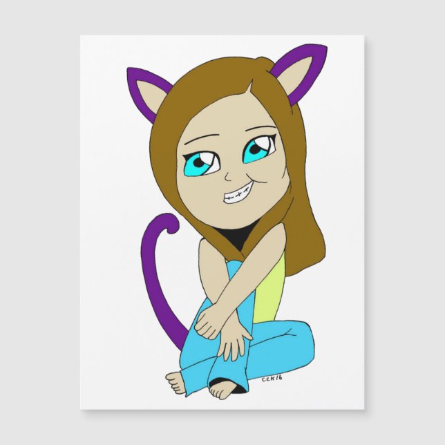 Chibi-Mädchen Magnetkarte (Vorderseite)