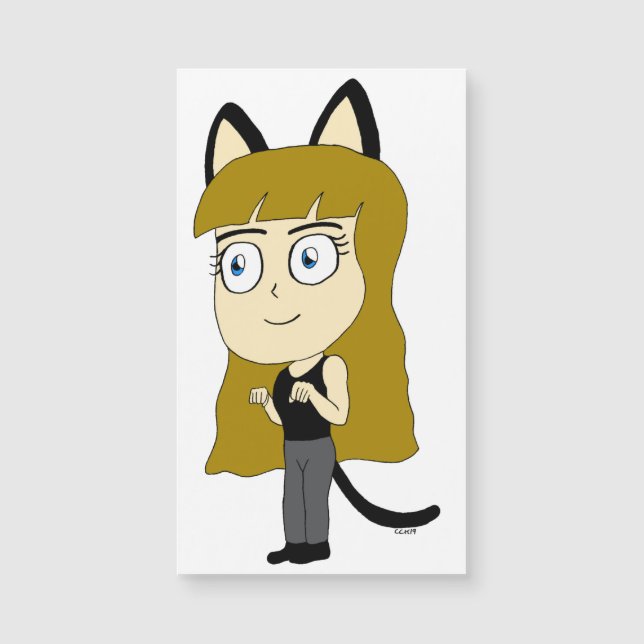 Chibi-Mädchen Magnetkarte (Vorderseite)