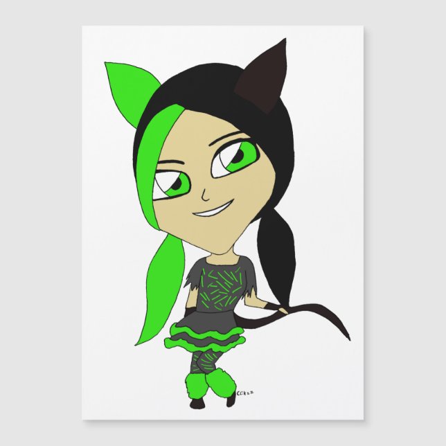 Chibi-Mädchen Magnetkarte (Vorderseite)