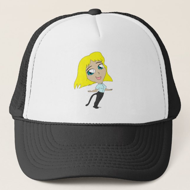 Chibi-Mädchen mit einem Schwanz  Truckerkappe (Vorderseite)