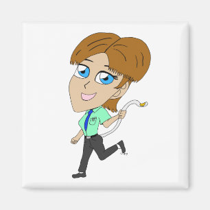 Chibi-Mädchen mit Schwanz Magnet