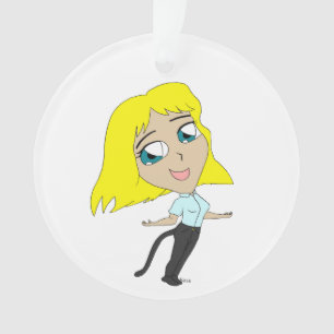 Chibi-Mädchen mit Schwanz Ornament