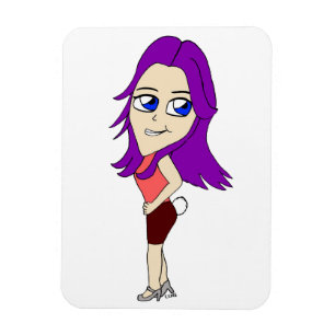 Chibi-Mädchen mit sonnigen Schwänzen Magnet