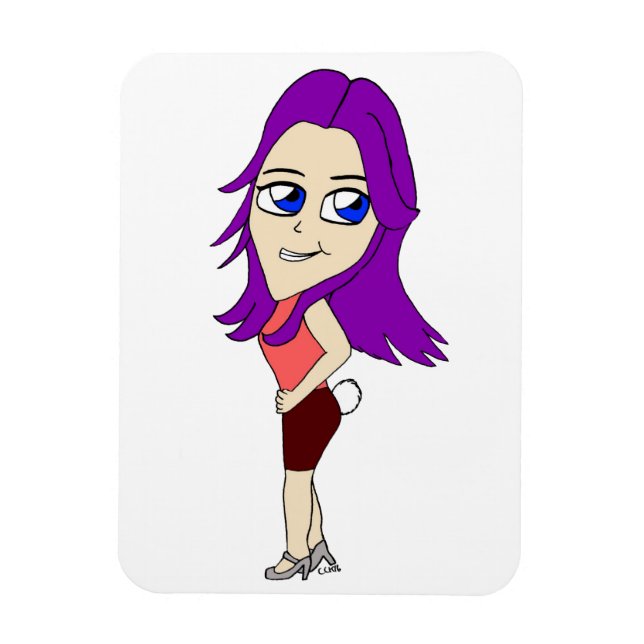 Chibi-Mädchen mit sonnigen Schwänzen Magnet (Vertikal)