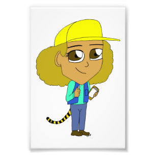 Chibi-Mädchen mit Tiger-Schwanz Fotodruck