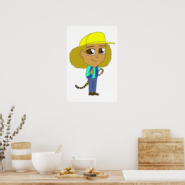 Chibi-Mädchen mit Tiger-Schwanz Poster (Küche)