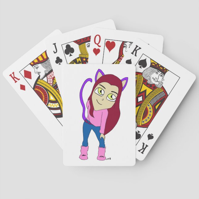 Chibi-Mädchen Spielkarten (Rückseite)