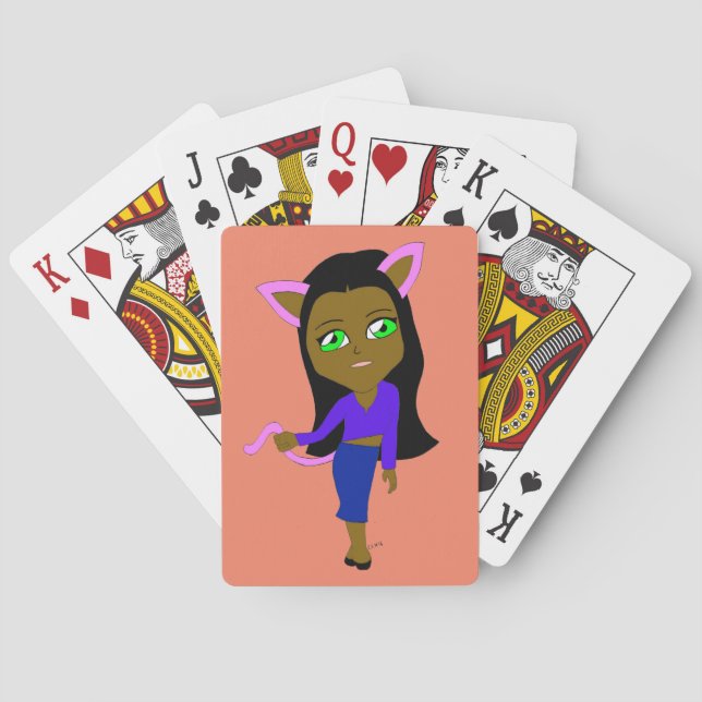 Chibi-Mädchen Spielkarten (Rückseite)