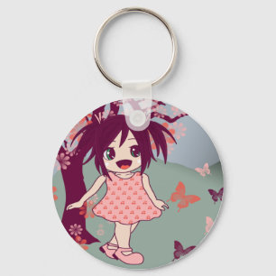 Chibi Manga Anime Little Kawaii Girl Keyring Schlüsselanhänger