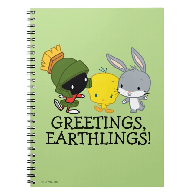 Chibi MARVIN THE MARTIAN™, TWEETY™ & BUGS BUNNY™ Notizblock (Vorderseite)
